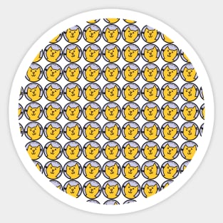 Yellow Cats Round Sticker